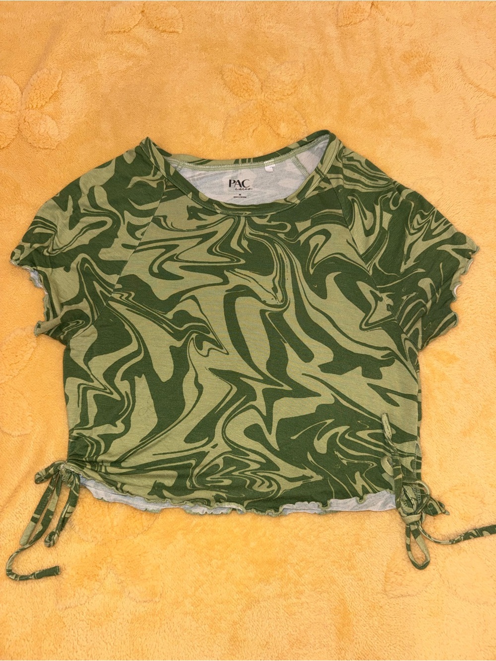 PacSun Green Swirl Drawstring Crop Top